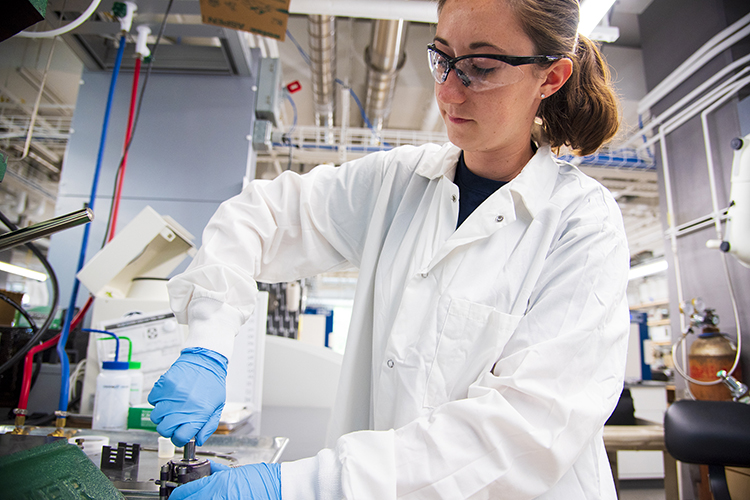 Student working in lab